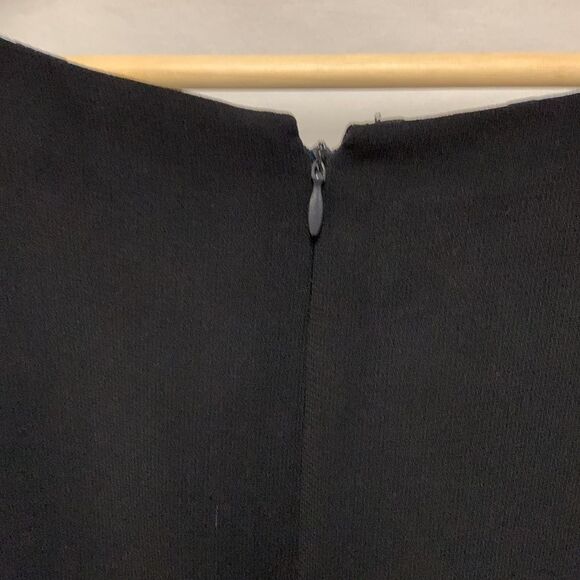 Tahari Ethan Black Knee Length Cap Sleeve Sheath Dress With Patent Belt Size 14 - Picture 6 of 13